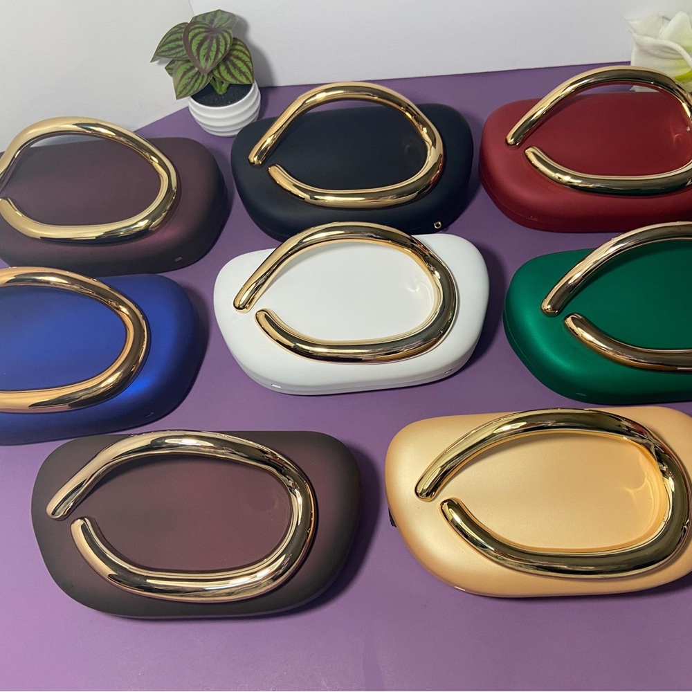 Elegant Gold-Handle White Women’s Clutch